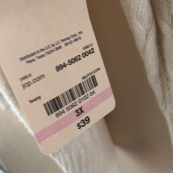 St. John's Bay Cable V-Neck Sweater - Plus - Picture 4 of 4